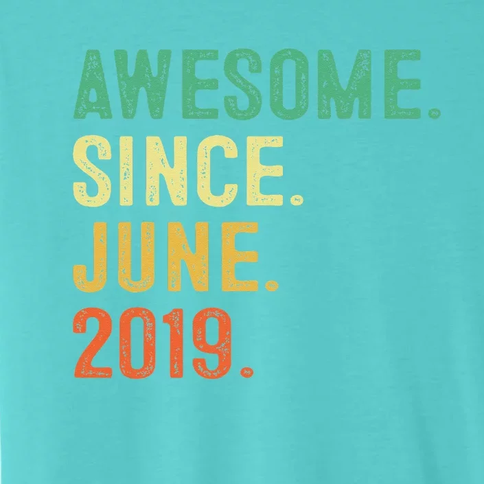 Awesome Since June 2019 4th Birthday Gift 4 Year Old ChromaSoft Performance T-Shirt