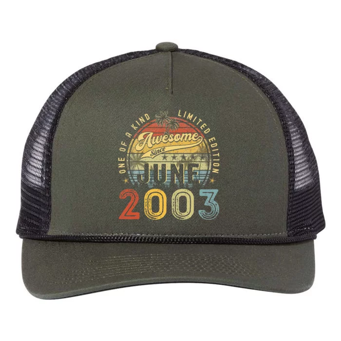 Awesome Since June 2003 Vintage 20th Birthday Party Retro Retro Rope Trucker Hat Cap