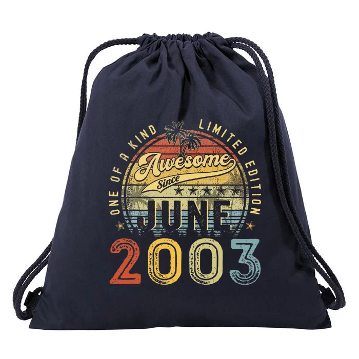 Awesome Since June 2003 Vintage 20th Birthday Party Retro Drawstring Bag