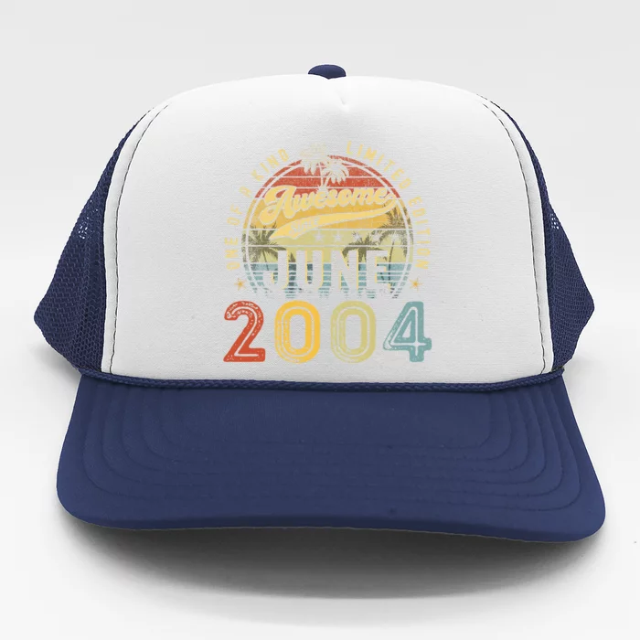 Awesome Since June 2004 Vintage 19th Birthday Party Retro Trucker Hat