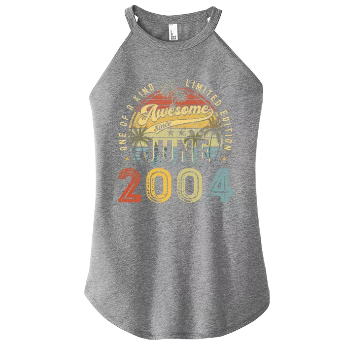 Awesome Since June 2004 Vintage 19th Birthday Party Retro Women’s Perfect Tri Rocker Tank