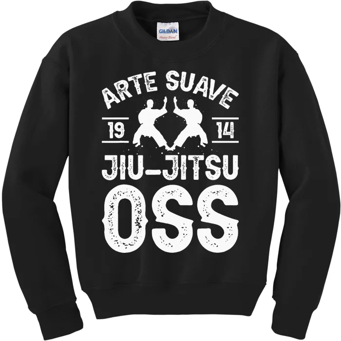 Arte Suave Jiu Jitsu Oss Brazilian Jew Jitsu Kids Sweatshirt