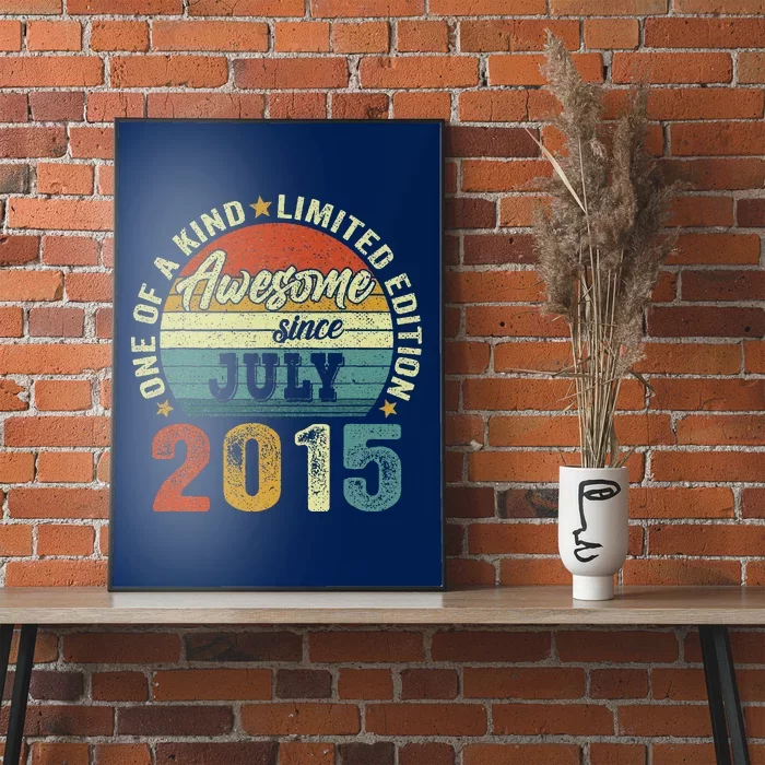 Awesome Since July 2015 8 Years Old 8th Birthday Gift Poster