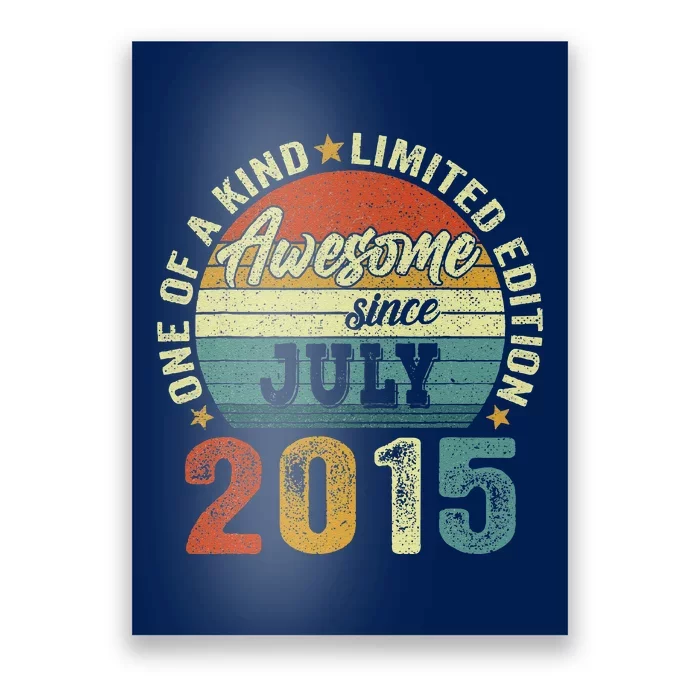 Awesome Since July 2015 8 Years Old 8th Birthday Gift Poster