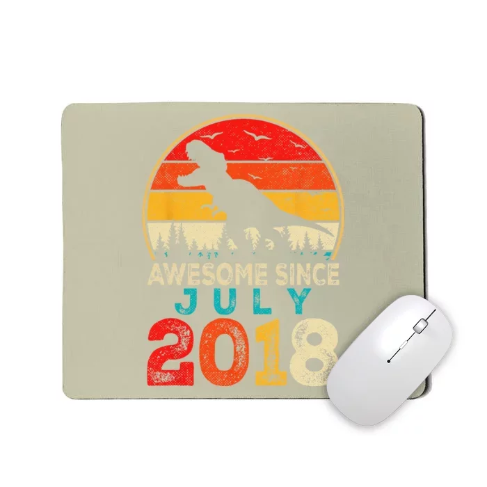 Awesome Since July 2018 5 Years Old 5th Birthday Dino Gift Mousepad