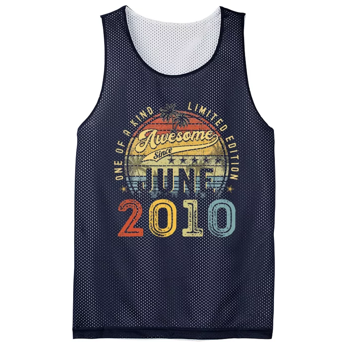 Awesome Since June 2010 Vintage 13th Birthday Party Retro Mesh Reversible Basketball Jersey Tank