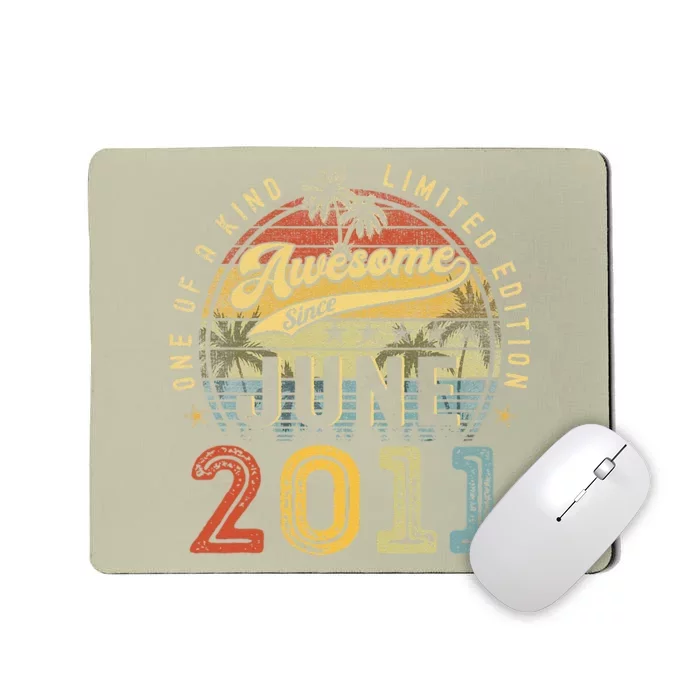 Awesome Since June 2011 Vintage 12th Birthday Party Retro Mousepad