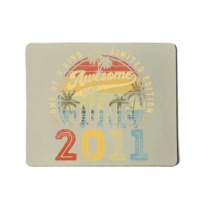 Awesome Since June 2011 Vintage 12th Birthday Party Retro Mousepad