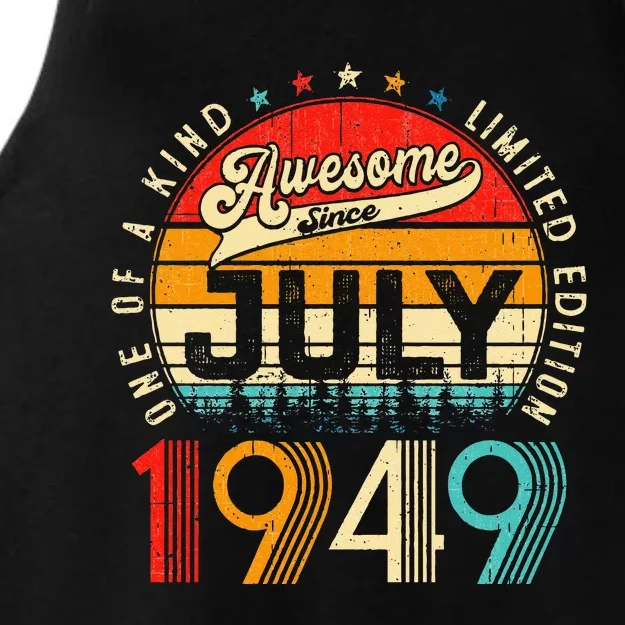 Awesome Since July 1949 Limited Edition 74th Birthday Ladies Tri-Blend Wicking Tank