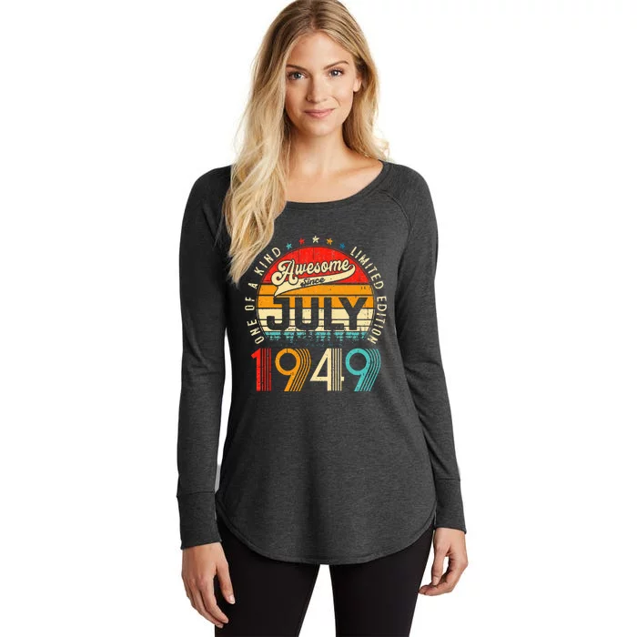 Awesome Since July 1949 Limited Edition 74th Birthday Women's Perfect Tri Tunic Long Sleeve Shirt