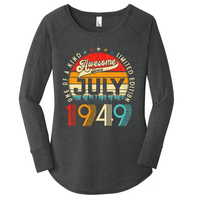 Awesome Since July 1949 Limited Edition 74th Birthday Women's Perfect Tri Tunic Long Sleeve Shirt