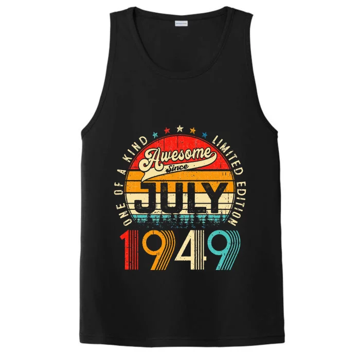 Awesome Since July 1949 Limited Edition 74th Birthday Performance Tank