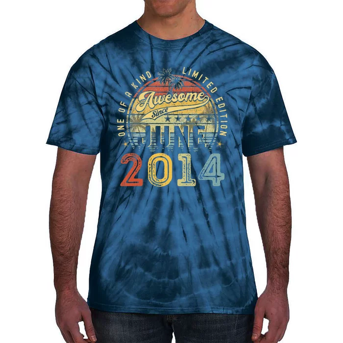 Awesome Since June 2014 Vintage 9th Birthday Party Retro Tie-Dye T-Shirt