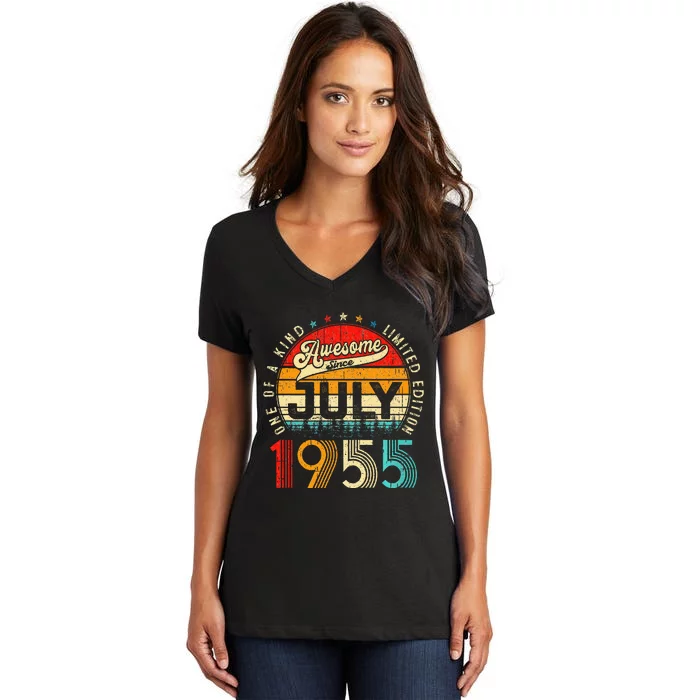 Awesome Since July 1955 Limited Edition 68th Birthday Women's V-Neck T-Shirt