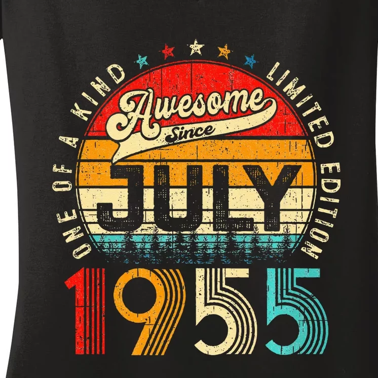 Awesome Since July 1955 Limited Edition 68th Birthday Women's V-Neck T-Shirt