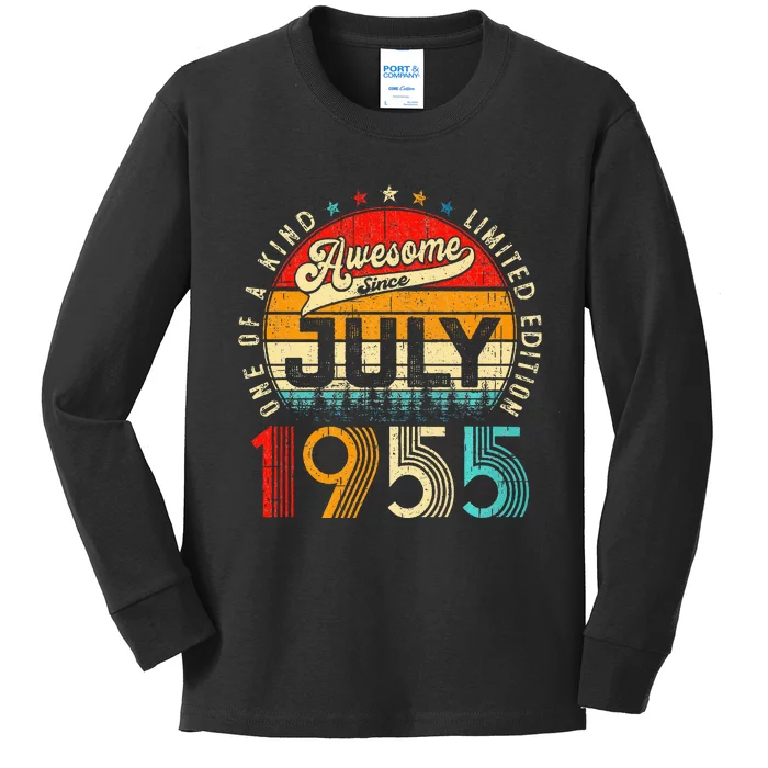 Awesome Since July 1955 Limited Edition 68th Birthday Kids Long Sleeve Shirt