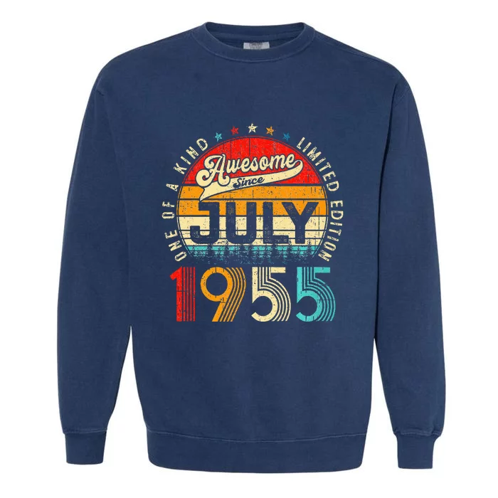 Awesome Since July 1955 Limited Edition 68th Birthday Garment-Dyed Sweatshirt