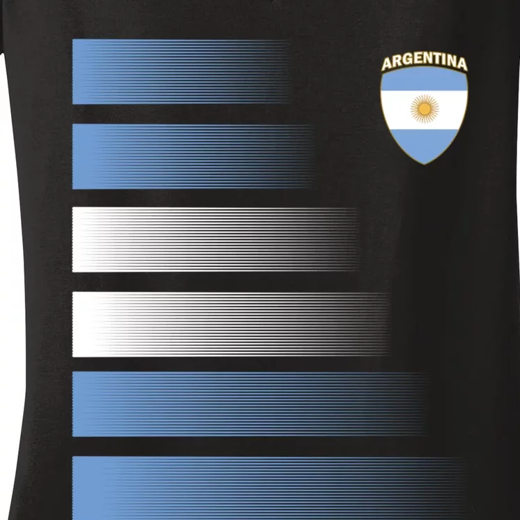 Argentina Soccer Jersey Football Argentina Soccer Pullover Hoodie Women's V-Neck T-Shirt