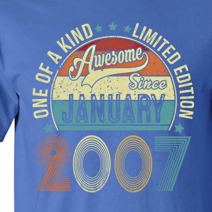 Awesome Since January 2007 Funny Gift 16 Year Old 16th Birthday Cute Gift Tall T-Shirt