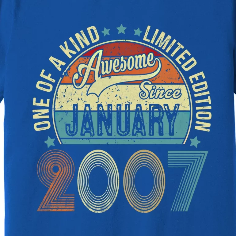 Awesome Since January 2007 Funny Gift 16 Year Old 16th Birthday Cute Gift Premium T-Shirt