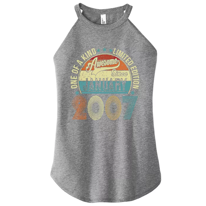 Awesome Since January 2007 Funny Gift 16 Year Old 16th Birthday Cute Gift Women’s Perfect Tri Rocker Tank