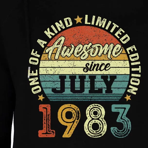 Awesome Since July 1983 40 Year Old 40th Birthday Gifts Womens Funnel Neck Pullover Hood