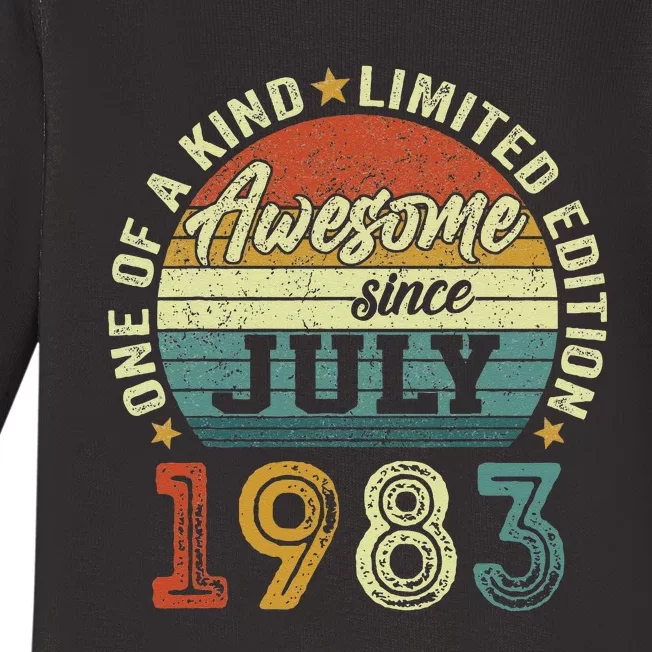 Awesome Since July 1983 40 Year Old 40th Birthday Gifts Baby Long Sleeve Bodysuit