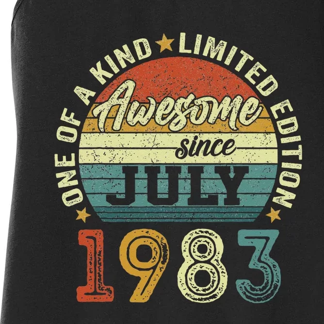 Awesome Since July 1983 40 Year Old 40th Birthday Gifts Women's Racerback Tank