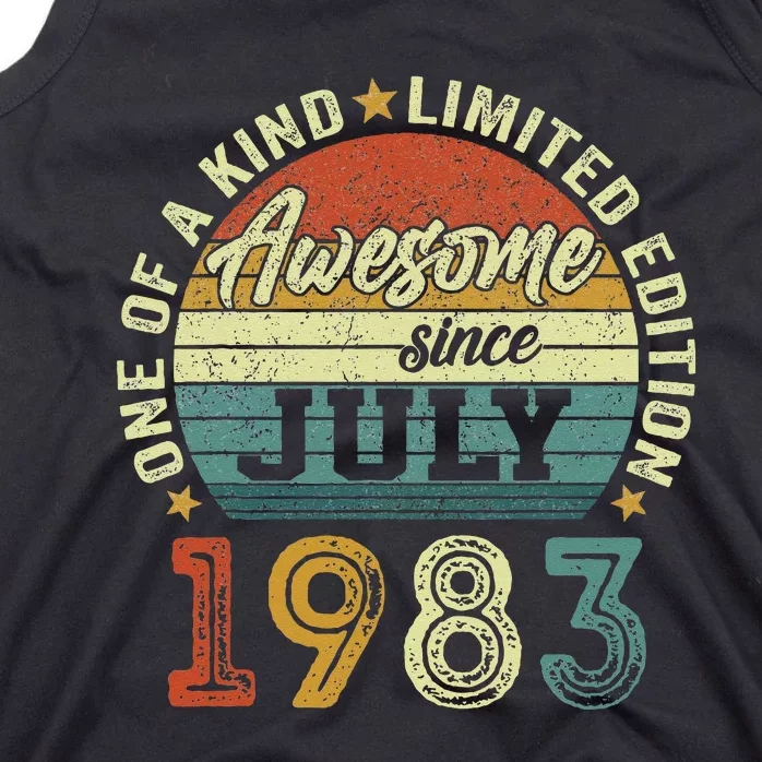 Awesome Since July 1983 40 Year Old 40th Birthday Gifts Tank Top