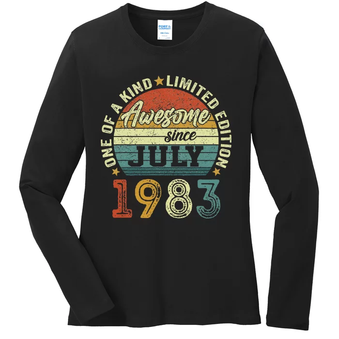 Awesome Since July 1983 40 Year Old 40th Birthday Gifts Ladies Long Sleeve Shirt