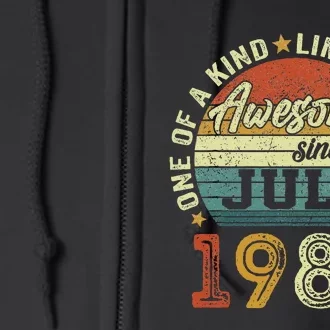 Awesome Since July 1983 40 Year Old 40th Birthday Gifts Full Zip Hoodie