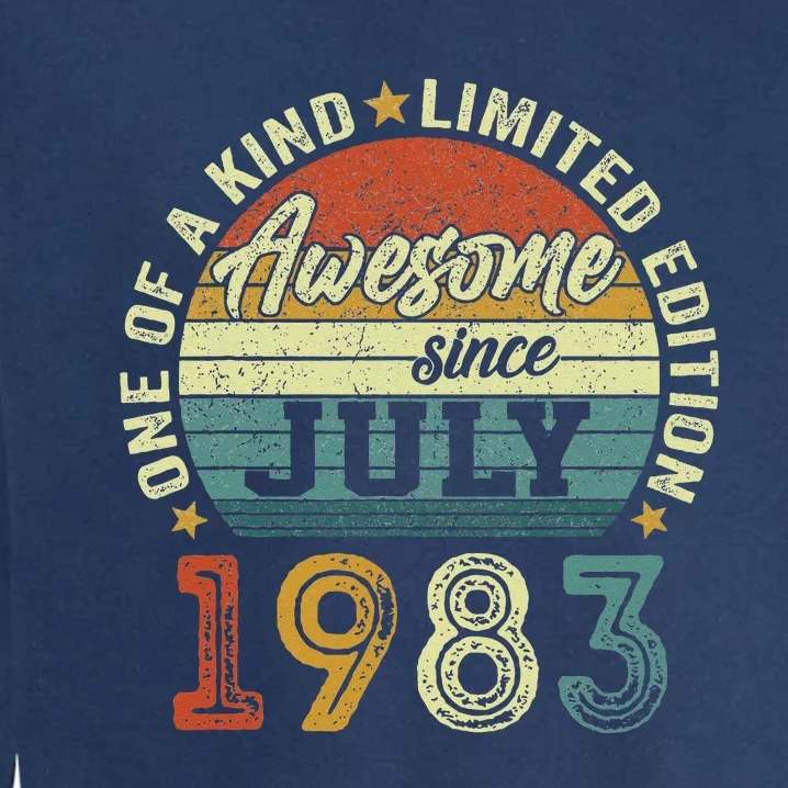 Awesome Since July 1983 40 Year Old 40th Birthday Gifts Garment-Dyed Sweatshirt