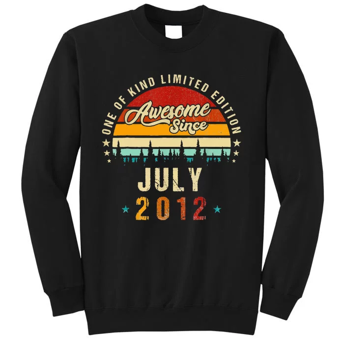 Awesome Since July 2012 11 Years Old 11th Birthday Gifts Tall Sweatshirt