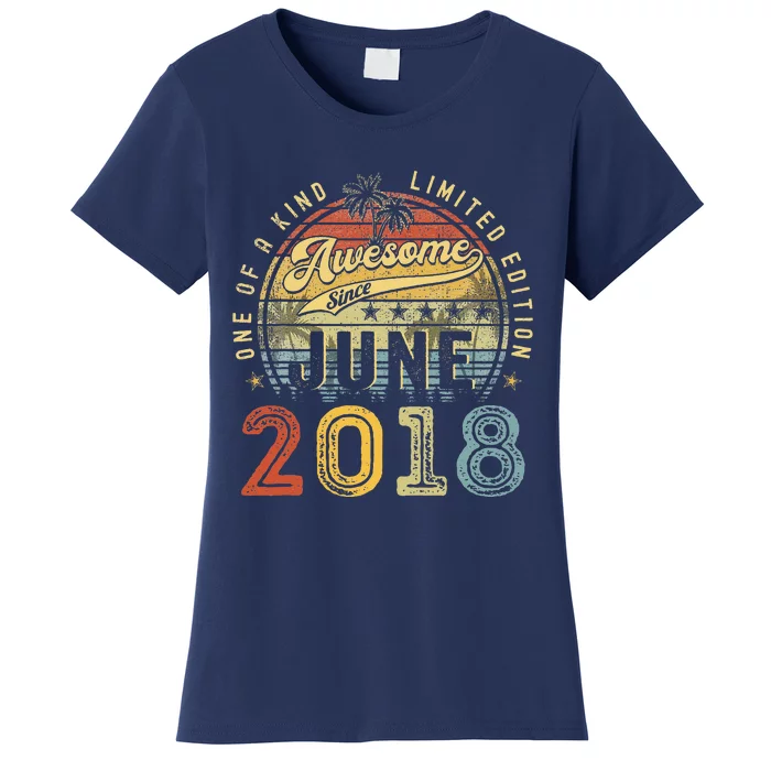 Awesome Since June 2018 Vintage 5th Birthday Party Retro Women's T-Shirt