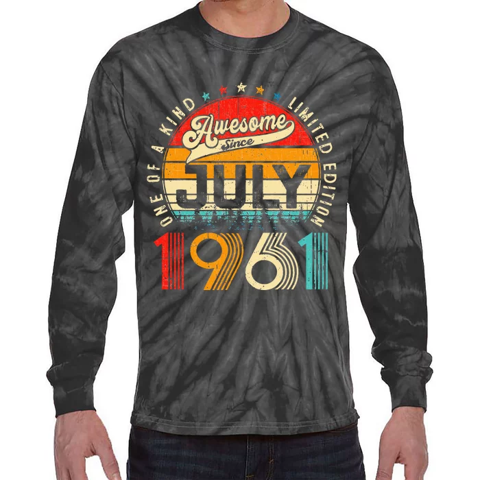 Awesome Since July 1961 Limited Edition 62nd Birthday Tie-Dye Long Sleeve Shirt