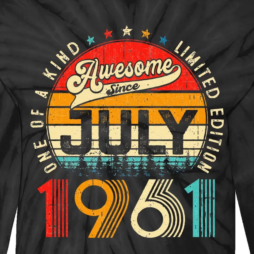 Awesome Since July 1961 Limited Edition 62nd Birthday Tie-Dye Long Sleeve Shirt