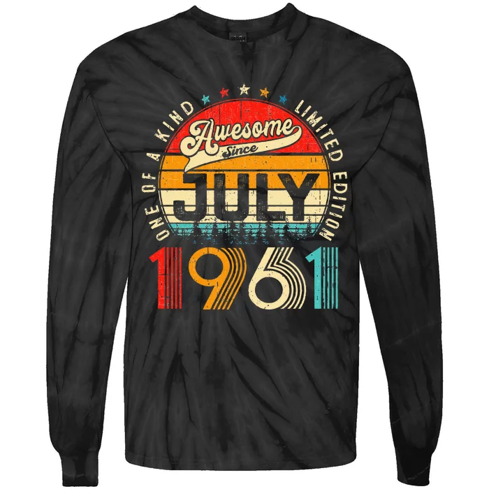 Awesome Since July 1961 Limited Edition 62nd Birthday Tie-Dye Long Sleeve Shirt