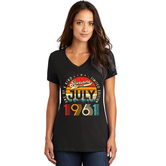 Awesome Since July 1961 Limited Edition 62nd Birthday Women's V-Neck T-Shirt