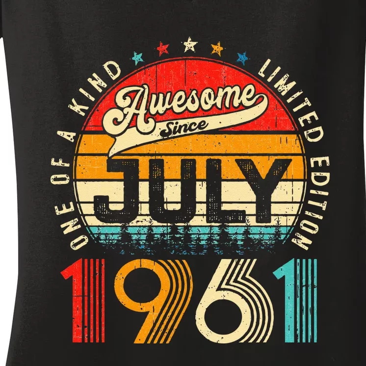 Awesome Since July 1961 Limited Edition 62nd Birthday Women's V-Neck T-Shirt