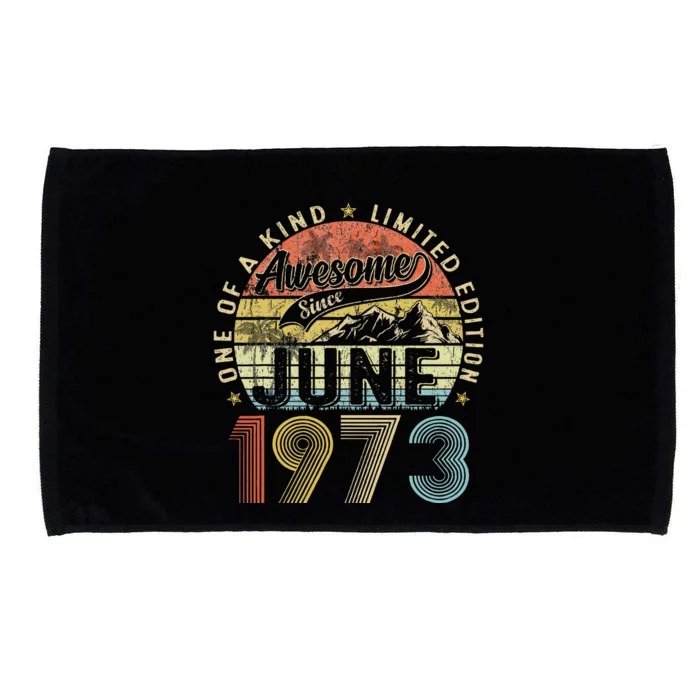 Awesome Since June 1973 Vintage 50th Birthday Gift For Women Microfiber Hand Towel