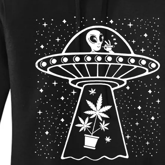 Alien Smoking Joint Women's Pullover Hoodie