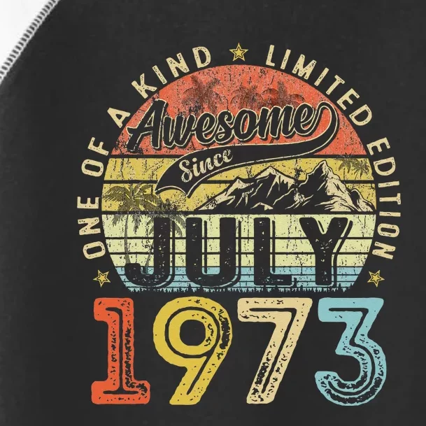 Awesome Since July 1973 Vintage Gifts 50th Birthday Toddler Fine Jersey T-Shirt