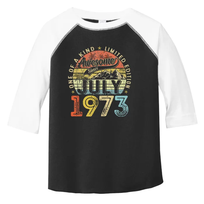 Awesome Since July 1973 Vintage Gifts 50th Birthday Toddler Fine Jersey T-Shirt