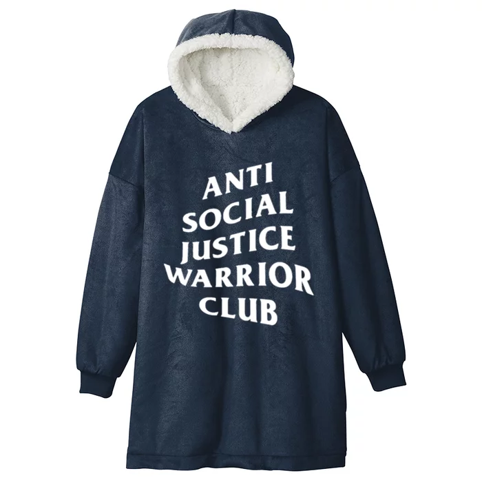 Anti Social Justice Warrior Club Gift Hooded Wearable Blanket