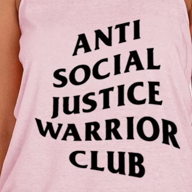 Anti Social Justice Warrior Club Gift Women's Knotted Racerback Tank