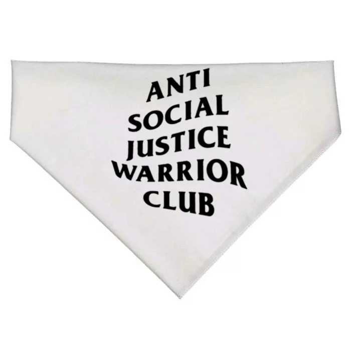 Anti Social Justice Warrior Club Gift USA-Made Doggie Bandana