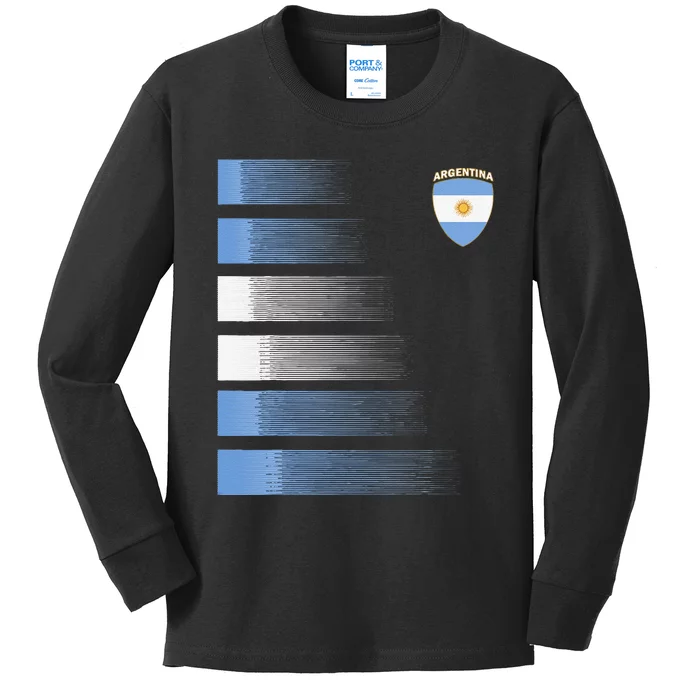 Argentina Soccer Jersey Argentina Football Fan Soccer Kids Long Sleeve Shirt