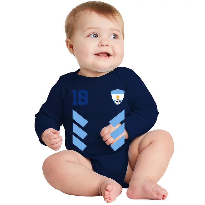 Argentina Soccer Jersey Retro 10 Argentinian Football Baby Long Sleeve Bodysuit