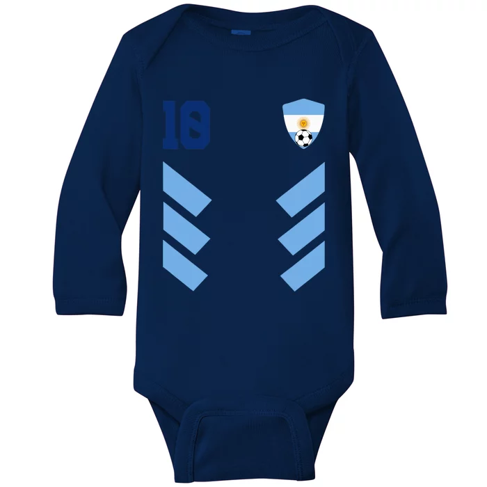 Argentina Soccer Jersey Retro 10 Argentinian Football Baby Long Sleeve Bodysuit