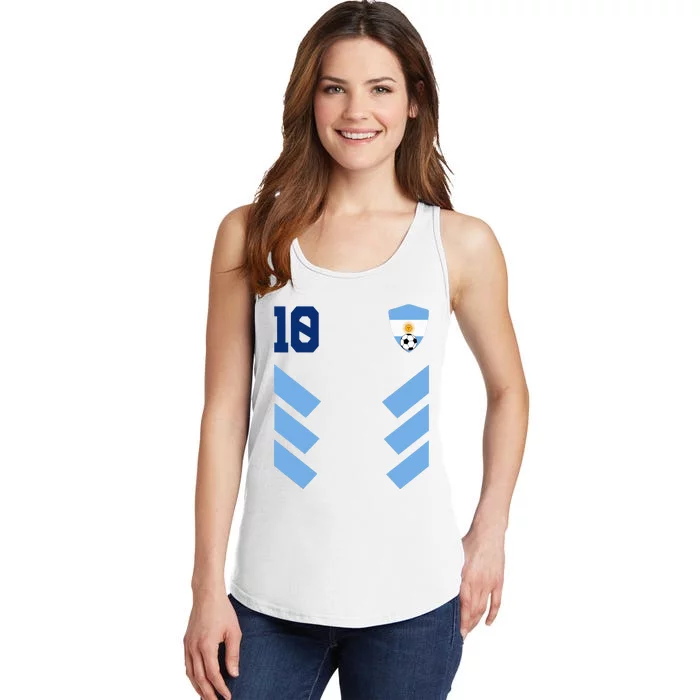 Argentina Soccer Jersey Retro 10 Argentinian Football Ladies Essential Tank